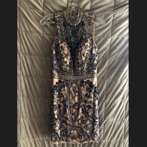 Sherri Hill Gunmetal Grey Homecoming Dress